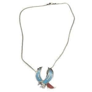 Vintage Crushed Turquoise Eagle Necklace